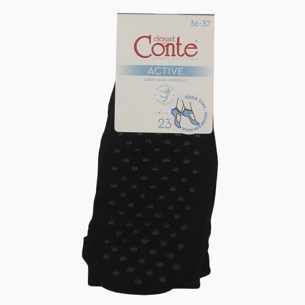 Носки женские КОНТЕ ЭЛЕГАНТ АКТИВ, цвет черный (Йога) р.23